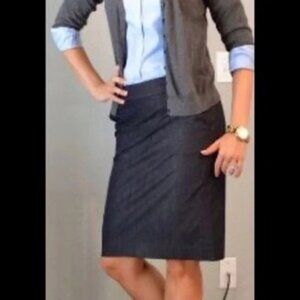 Ann Taylor Womens Dark Denim Pencil Skirt Size 6 Zipper Closure Lined Office Cas